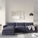 Wade Logan Arlynda 4 Blue Chenille Sofa 118.9" 4 Seater