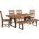 Larae Brown Dining Set 40x80" 6