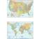 WallPops US and World Map Bundle Blue/Green Wall Decor 36x48" 2