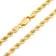 Nuragold Solid Rope Chain Diamond Cut Necklace 3mm - Gold