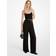 Michael Kors MK Smocked Georgette Chain Jumpsuit Black Michael Kors