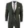 Truclothing Men's Wool Tweed Herringbone Suit 3-piece - Olive