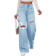 Shein Ezwear Distressed Washed Denim Jeans