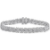 Macy's Heart Link Bracelet - Silver/Diamonds