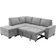 Simplie Fun L-Shaped Sleeper Grey Sofa 87" 3 Seater