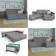 VitaliSpa Form Grey Sofa 240cm 4 personers