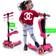 Hurtle ScootKid 3 Wheel Toddler LED Wheel Scooter Pink 2 Pack