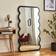 Dunelm Ribbed Wavy Black/Silver Floor Mirror 80x150cm