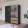 Rauch Costa Revolving Door Grey Metallic/Oak Artisan
