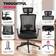tectake 360° Swivel Function Black Kontorsstol 130cm