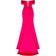 Milla Thigh Slit Princess Strapless Gown - Fuchsia