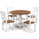 Costway Round Kitchen Drop Walnut/White Dining Set 108cm 5pcs