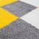 THE RUGS Area Rug Yellow, White, Grey 120 x120cm