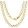 Nuragold Cuban Chain Curb Link Diamond Cut Pave Two Tone Necklace 7mm - Gold/Silver