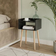 URBN Living Modern Black Bedside Table 30x40cm