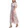 Calvin Klein Women's Floral Print Cape Back Maxi Dress - Blush Multi