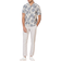 Nines Short Sleeve Button-Up Printed Shirt - Beige