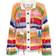 Cavia Striped Crochet Knit Cardigan - White/Multicolour