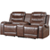 Benjara Power Reclining Loveseat Brown Sofa 77.5" 2 Seater