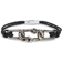 Alexander McQueen Snake & Skull Braided Leather Bracelet - Black/Silver