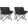 vidaXL Camping Chairs with Pocket Foldable 2 pcs Black