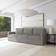 Flexsteel Flex Square Arm Modular Pebble Dark Gray Sofa 103" 3 Seater