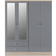SECONIQUE Nevada Grey /Light Oak Wardrobe 154x182.5cm 4pcs
