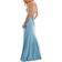 B. Darlin Juniors' Cowl-Neck Corset-Back Gown - Sky