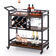 Costway 3 Tier Bar Brown Trolley Table 14x36"