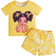 Shein Baby Girls' Cute Casual Cartoon Print Short Sleeve Top And Floral Shorts Set