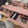 WESTREE Women Vanity Pink Dressing Table 17.7x39.3"