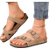 Shein Flat Summer Slippers, Large Size, Open Toe, With Belt Buckle Decorated For Casual Wear
