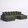 Wade Logan Ashira Green Corduroy Sofa 126.5" 5pcs 5 Seater