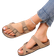 Shein Flat Summer Slippers, Large Size, Open Toe, With Belt Buckle Decorated For Casual Wear