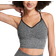 PINK Seamless Longline Sports Bra - Pure Black Marl