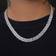 GLD Baguette Chain Link Necklace, 16" 14k White