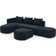 Simplie Fun L-Shaped Sectional Black Sofa 28" 2pcs 3 Seater