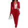 Shein Solid Color Lapel Collar Suit, Blazer And Long Trousers Two-Piece Set