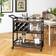 Costway Kitchen Serving Cart Rustic Brown Trolley Table 14x41"