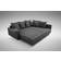 Modern Black Sofa 215.5cm 4-Sitzer
