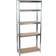 Kinzo Wood Stainless Steel Brown/Silver/Chrome Shelving System 75x172cm