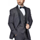 Braveman Men's Slim Fit Shawl Lapel Tuxedo 3-Piece - Charcoal