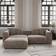 Corduroy Upholstered Light Brown Sofa 102.4" 3 Seater