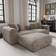 Corduroy Upholstered Light Brown Sofa 102.4" 3 Seater