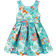 Abel & Lula Girl's Floral Satin Dress - Blue