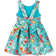 Abel & Lula Girl's Floral Satin Dress - Blue