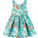 Abel & Lula Girl's Floral Satin Dress - Blue