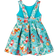 Abel & Lula Girl's Floral Satin Dress - Blue