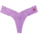 PINK Wink Lace Trim Thong Panty - Violet with Cherry Embroidery