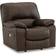 Signature Design by Ashley Leather Match Power Rocker Standard Recliner Brown Armchair 41"